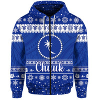 Christmas FSM Chuuk Zip Hoodie Simple Style LT8 - Wonder Print Shop