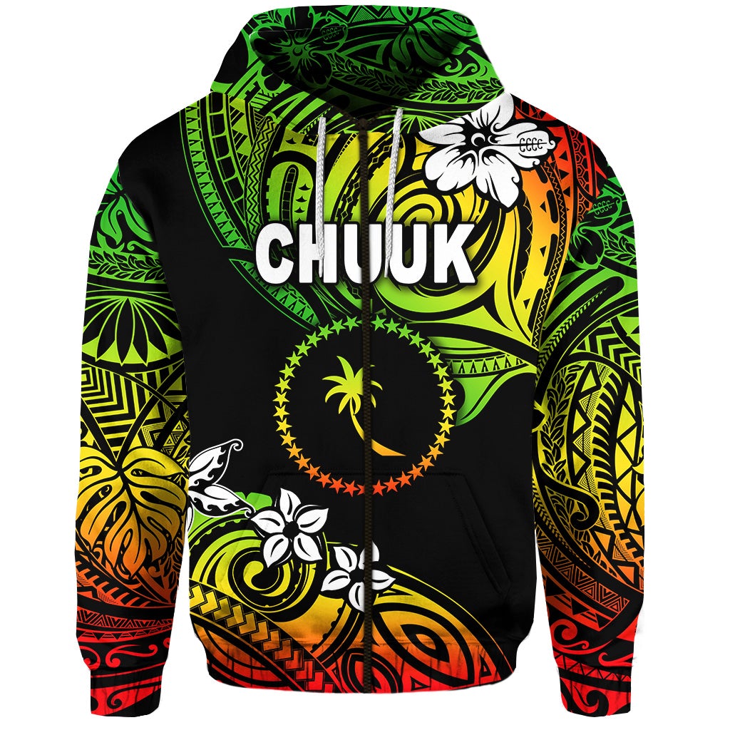 FSM Chuuk Zip Hoodie Unique Vibes Reggae LT8 - Wonder Print Shop