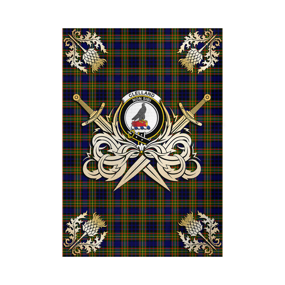 scottish-clelland-modern-clan-crest-courage-sword-tartan-garden-flag