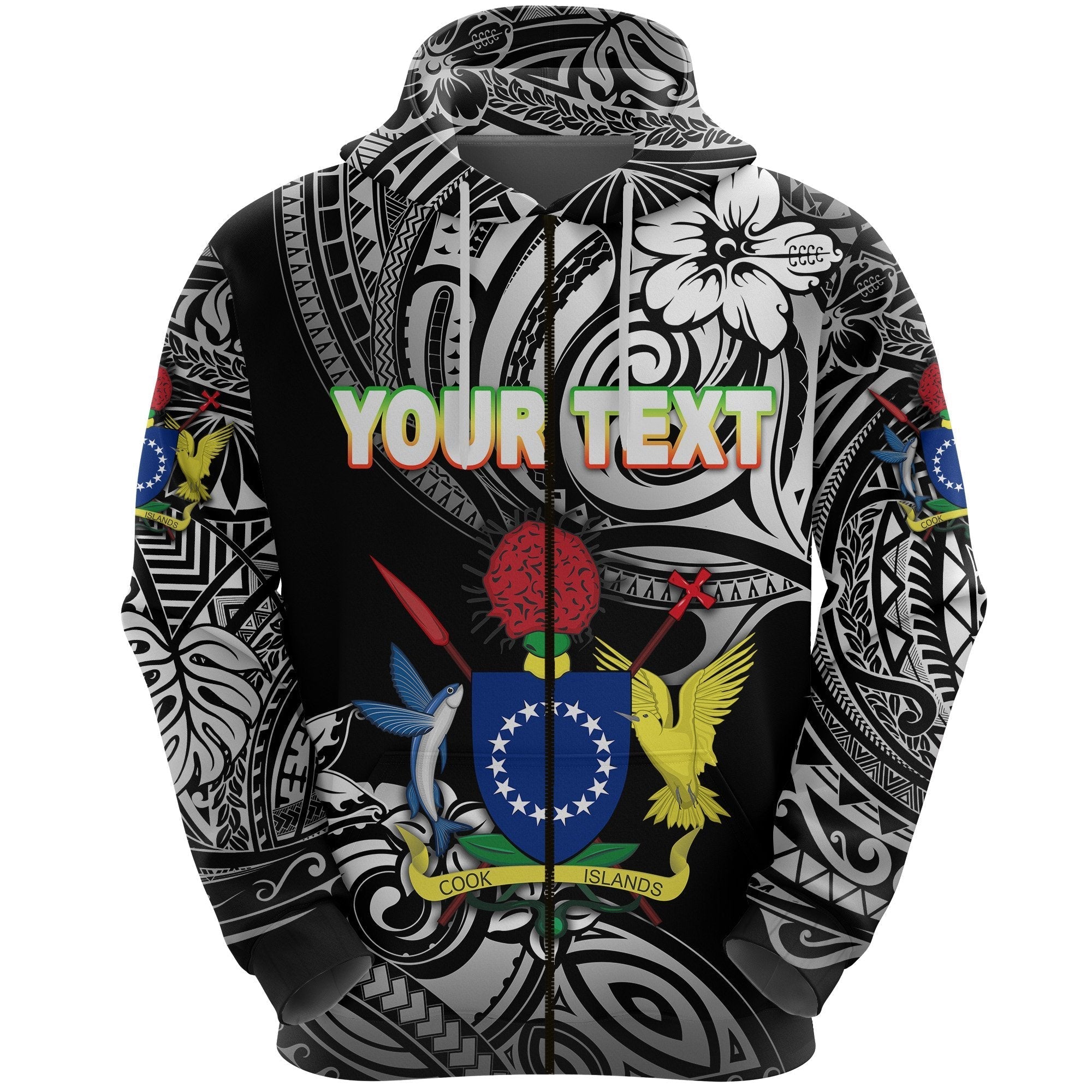 custom-personalised-cook-islands-rugby-zip-hoodie-unique-vibes-coat-of-arms-black
