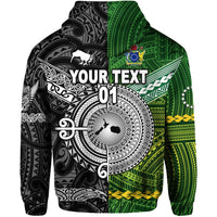 Custom New Zealand Cook Islands Hoodie Together Black, Custom Text And Number LT8 - Wonder Print Shop