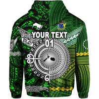 Custom New Zealand Cook Islands Zip Hoodie Together Green, Custom Text And Number LT8 - Wonder Print Shop