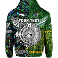 Custom New Zealand Cook Islands Zip Hoodie Together Paua Shell, Custom Text And Number LT8 - Wonder Print Shop