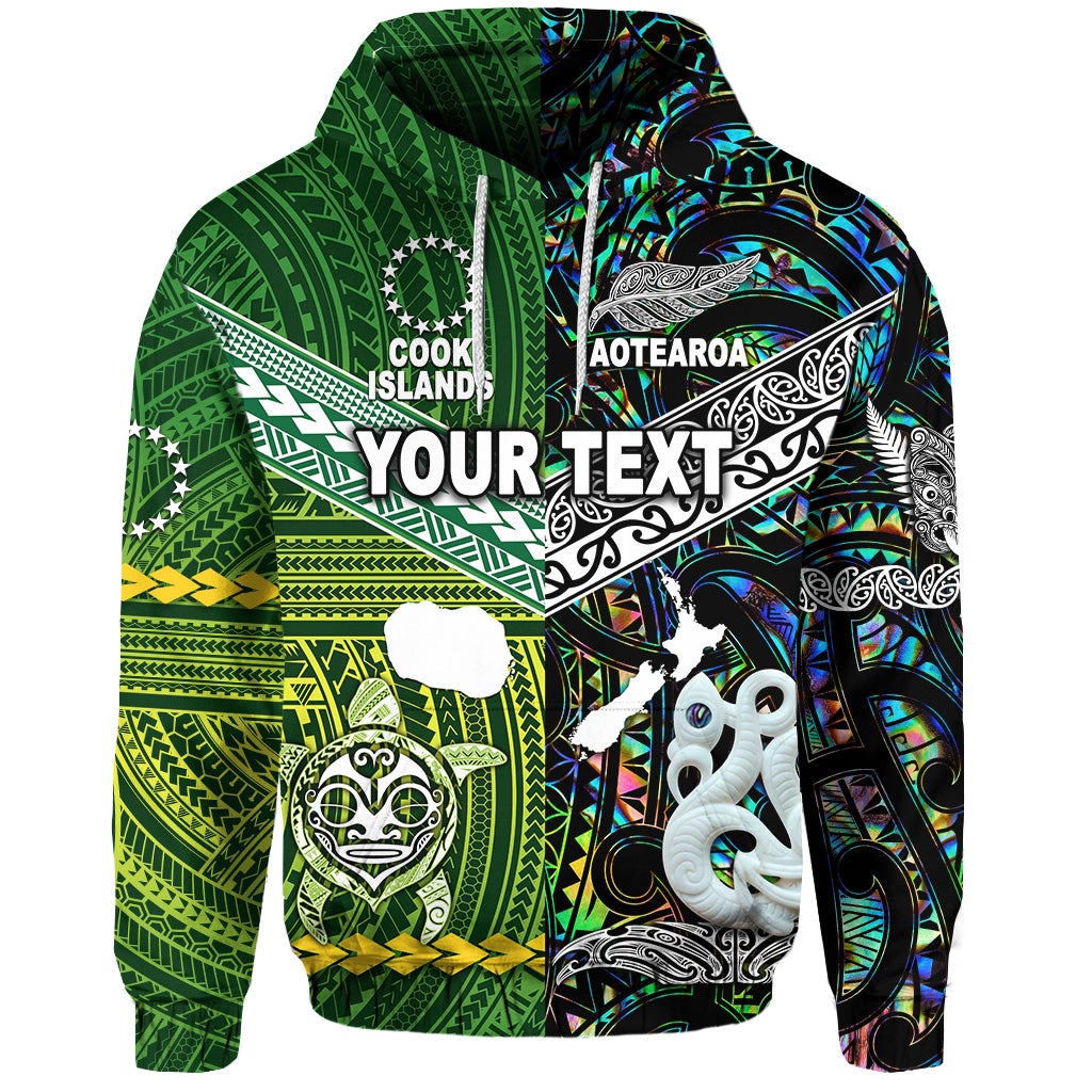 Custom New Zealand Cook Islands Hoodie Together Paua Shell LT8 - Wonder Print Shop