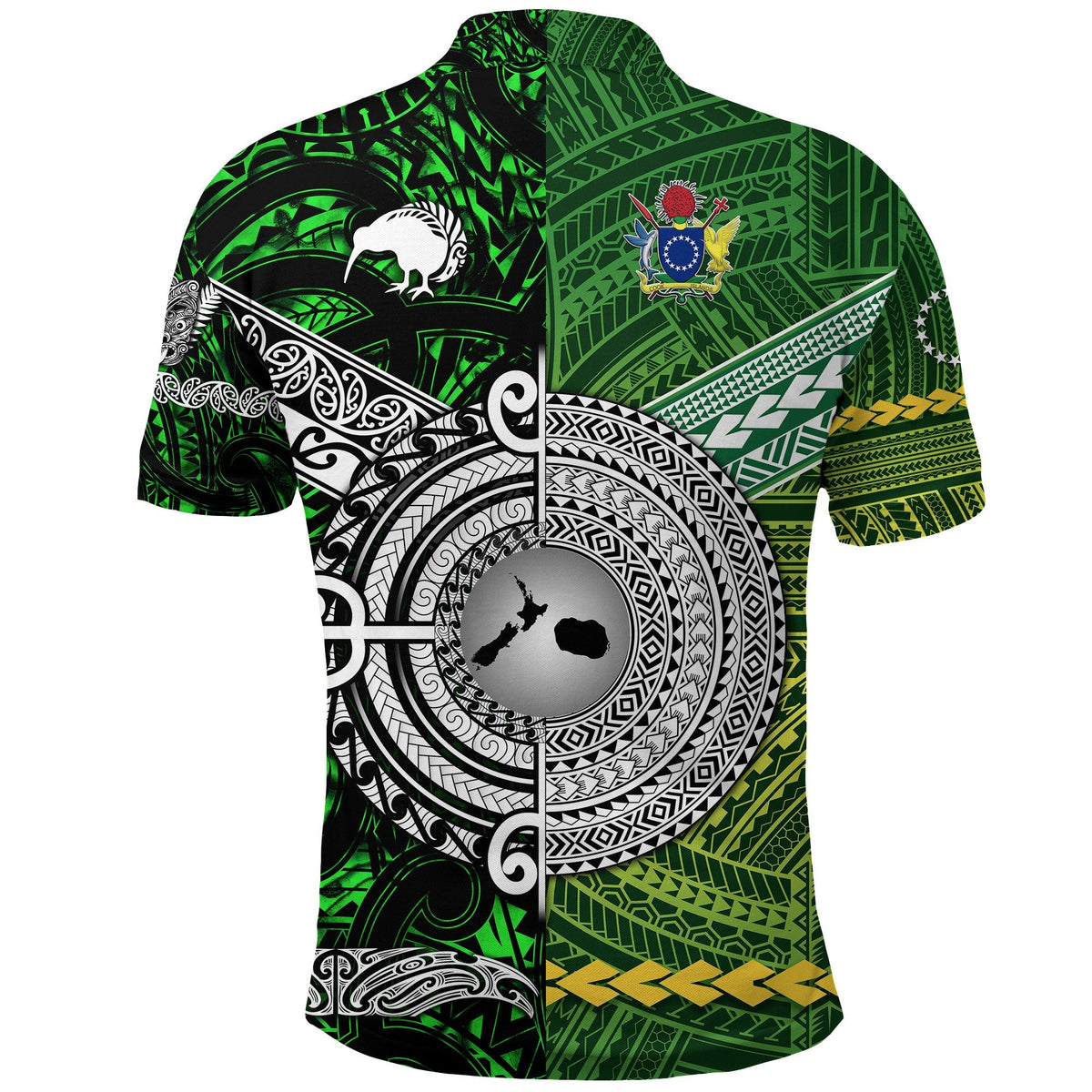 Custom New Zealand Cook Islands Polo Shirt Together Green LT8 - Wonder Print Shop