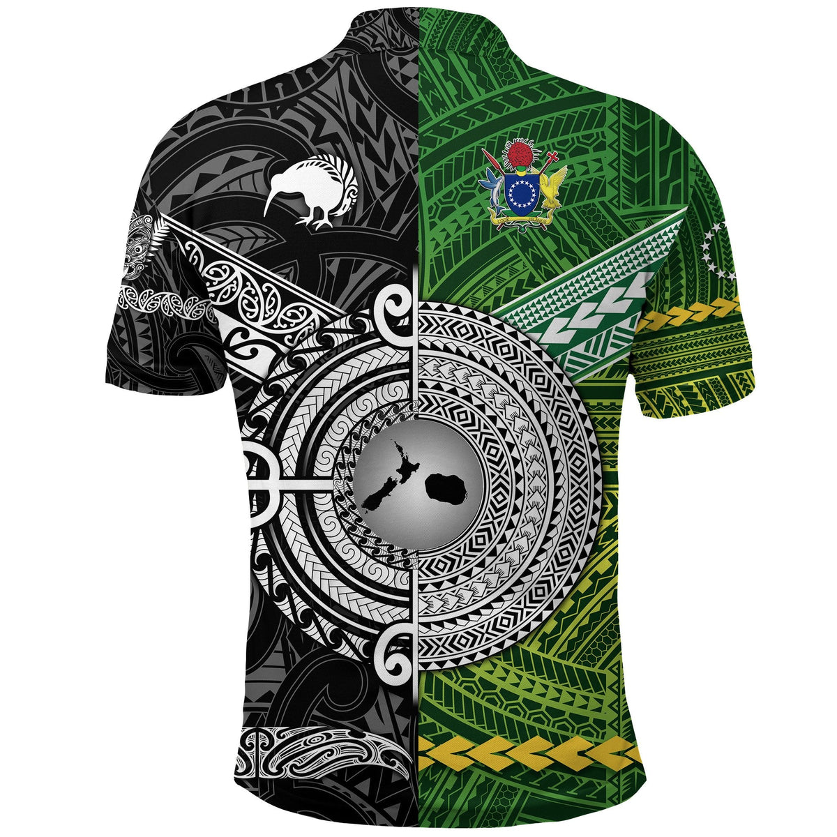 Custom New Zealand Cook Islands Polo Shirt Together Black LT8 - Wonder Print Shop