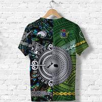 Custom New Zealand and Cook Islands T Shirt Together Paua Shell LT8 - Wonder Print Shop