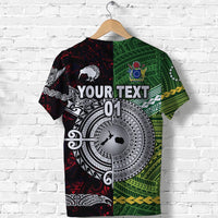 Custom New Zealand and Cook Islands T Shirt Together Red, Custom Text And Number LT8 - Wonder Print Shop