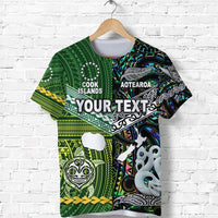 Custom New Zealand and Cook Islands T Shirt Together Paua Shell LT8 - Wonder Print Shop