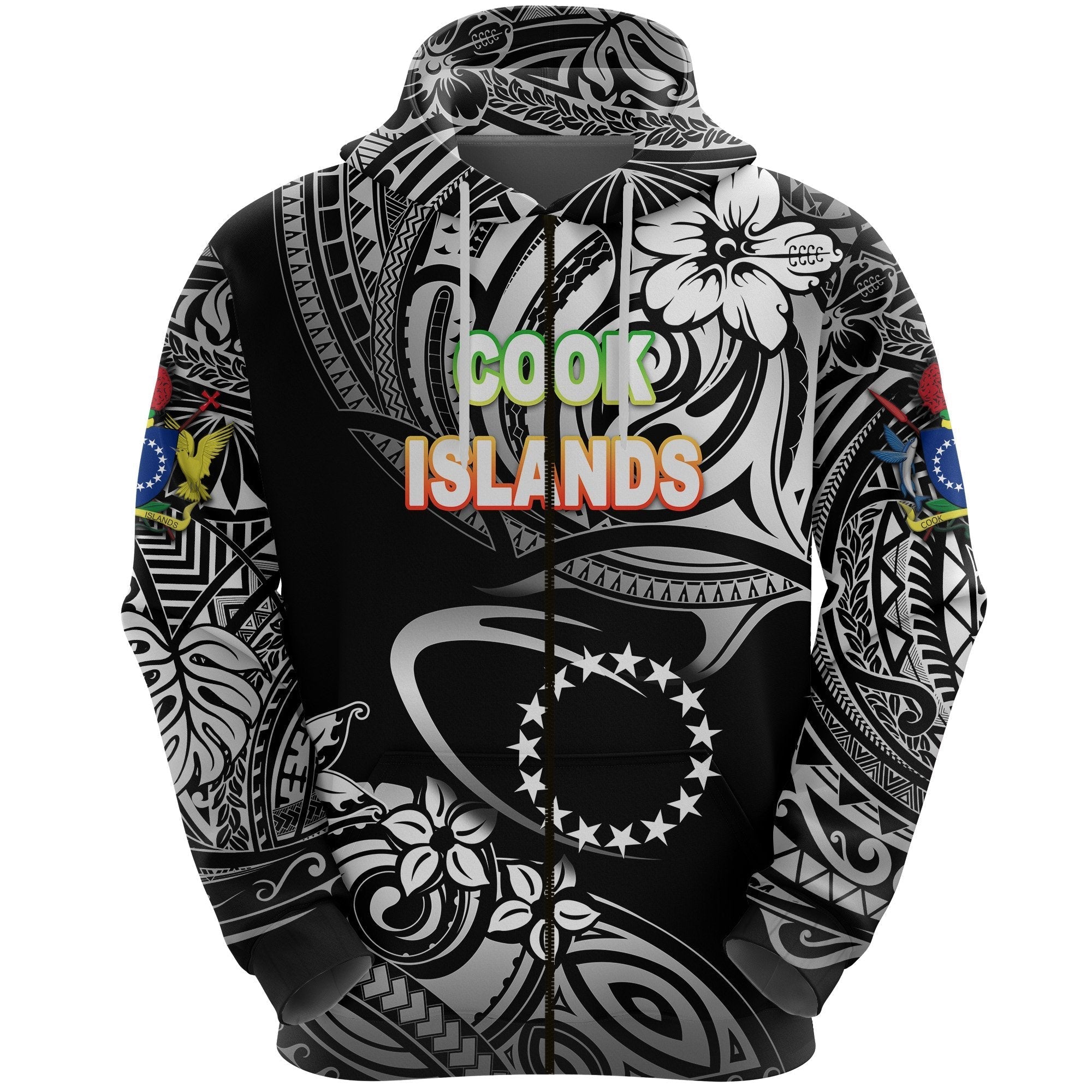 custom-personalised-cook-islands-rugby-zip-hoodie-unique-vibes-black-custom-text-and-number