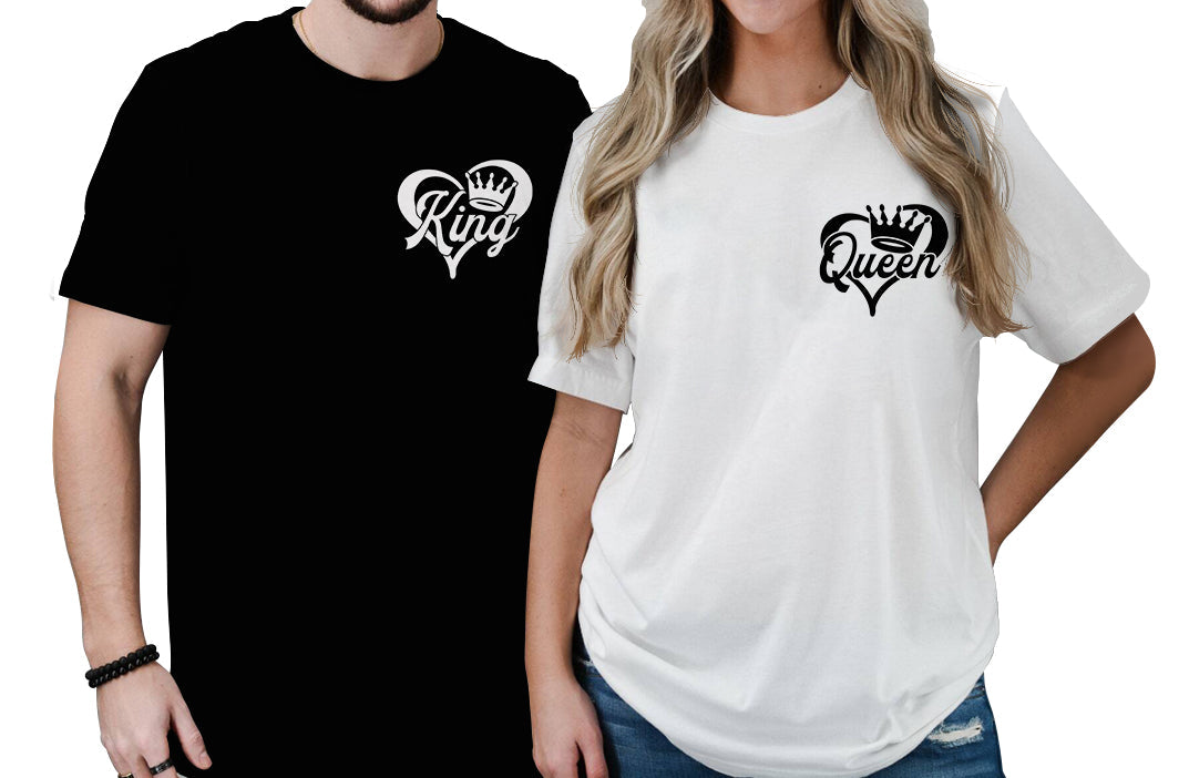 Valentine Day Couple T Shirt King And Queen Simple Style No.2 LT6 - Wonder Print Shop