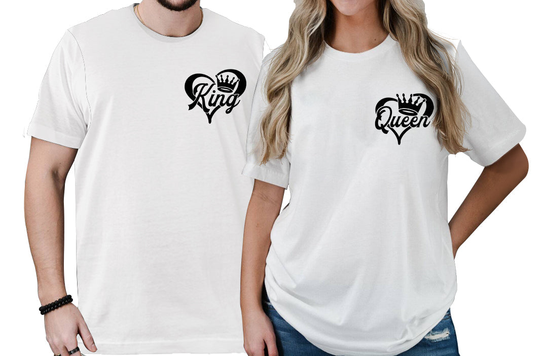 Valentine Day Couple T Shirt King And Queen Simple Style No.3 LT6 - Wonder Print Shop
