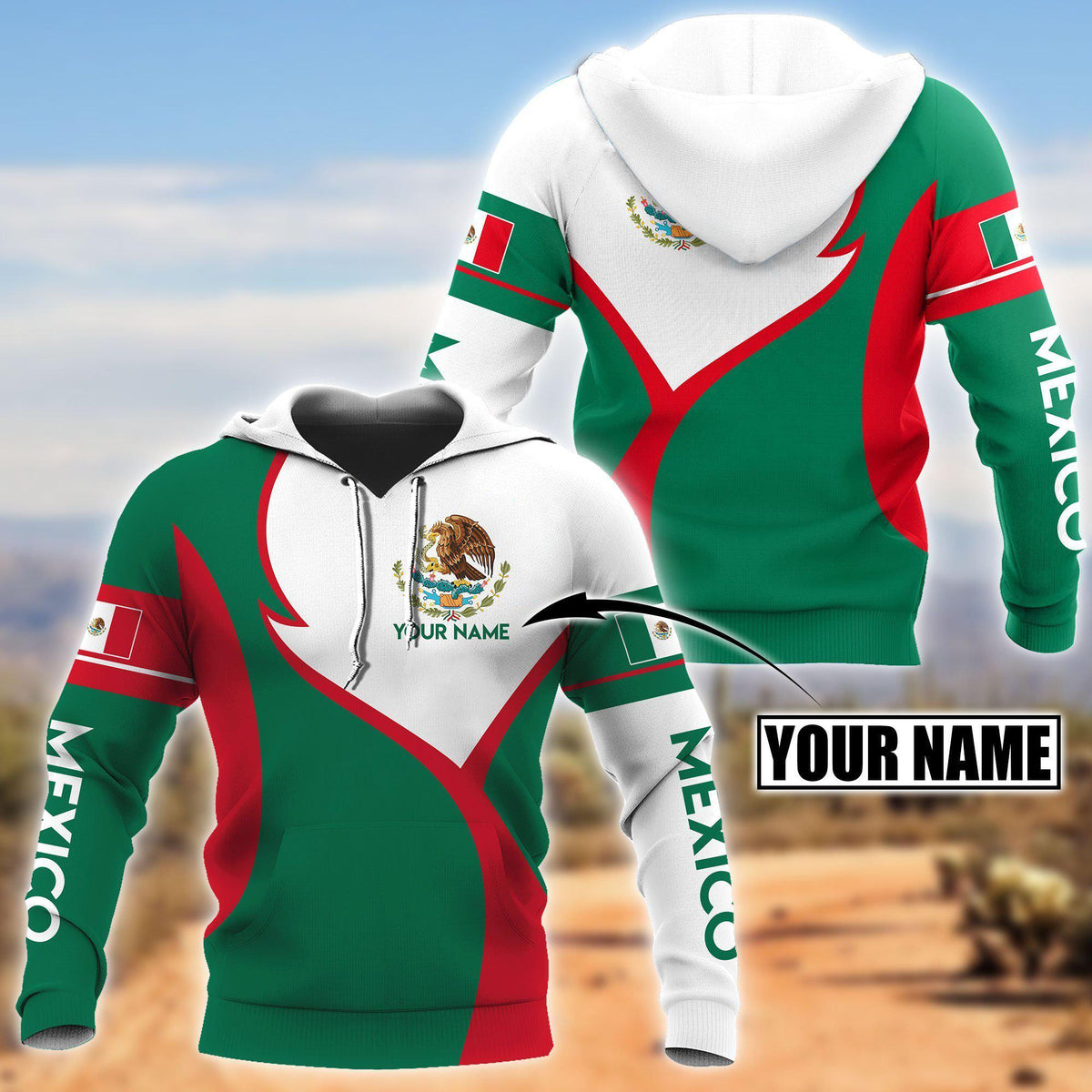 Mexico Green And Red Style Personalized Hoodie - Wonder Print Shop