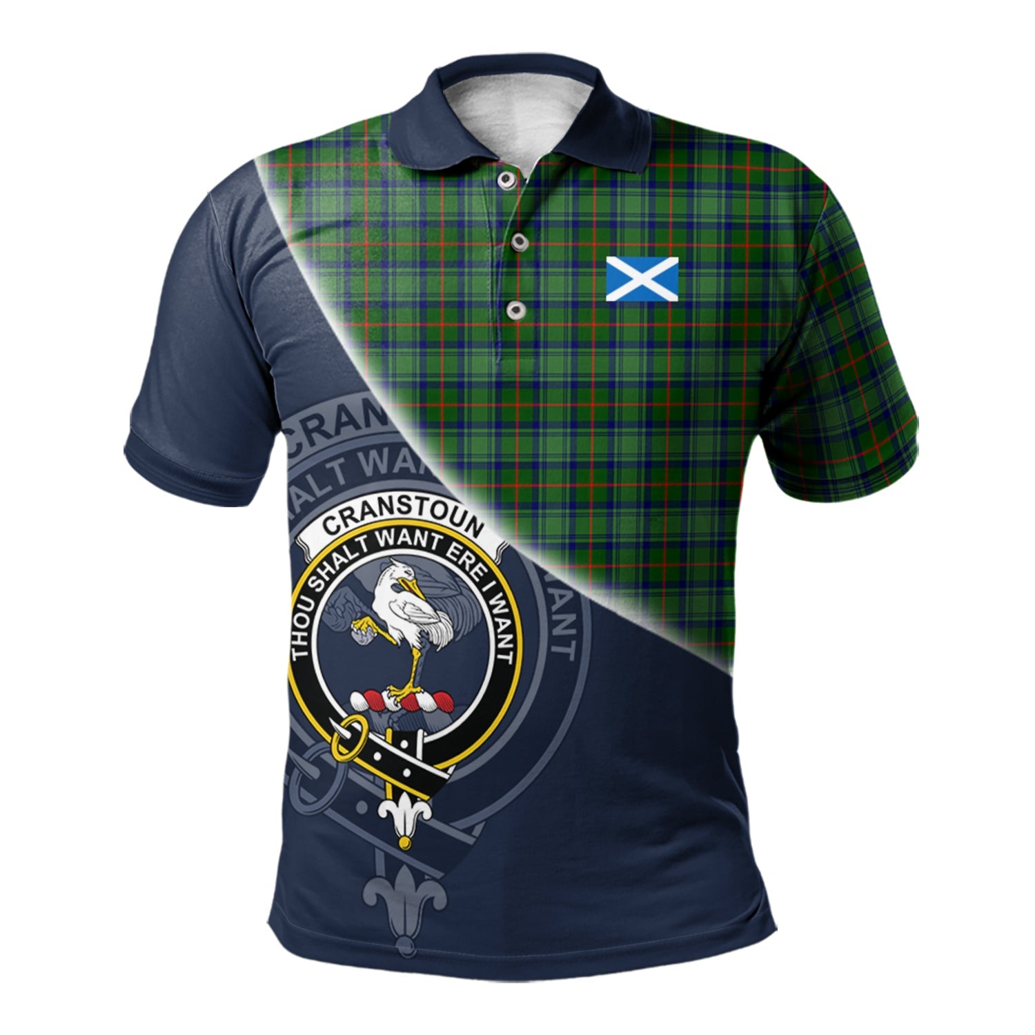 scottish-cranstoun-clan-crest-tartan-scotland-flag-half-style-polo-shirt