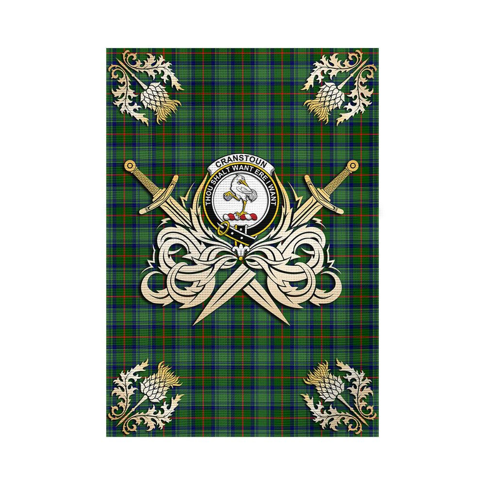 scottish-cranstoun-clan-crest-courage-sword-tartan-garden-flag