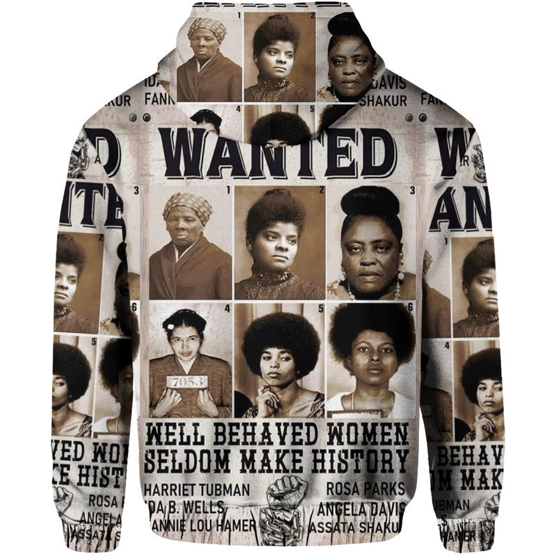 Civil Rights Female Leaders Hoodie Wanted Version LT8 - Wonder Print Shop