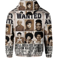 Civil Rights Female Leaders Hoodie Wanted Version LT8 - Wonder Print Shop