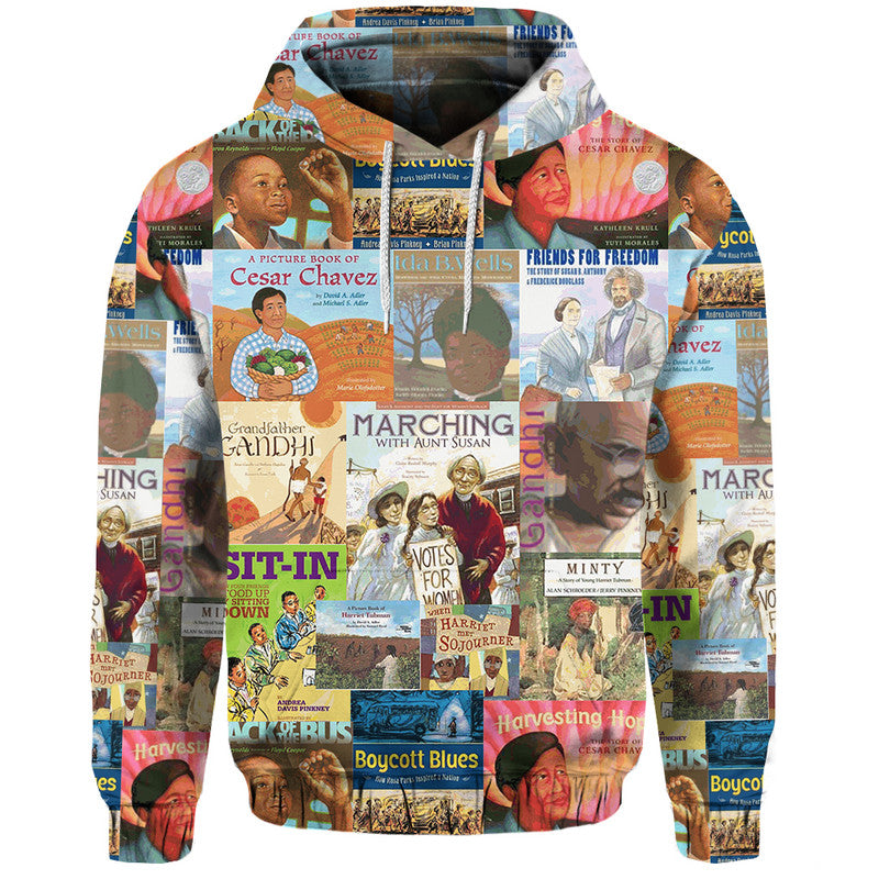 Civil Rights MovemenHoodie Painting Book Vibes LT8 - Wonder Print Shop