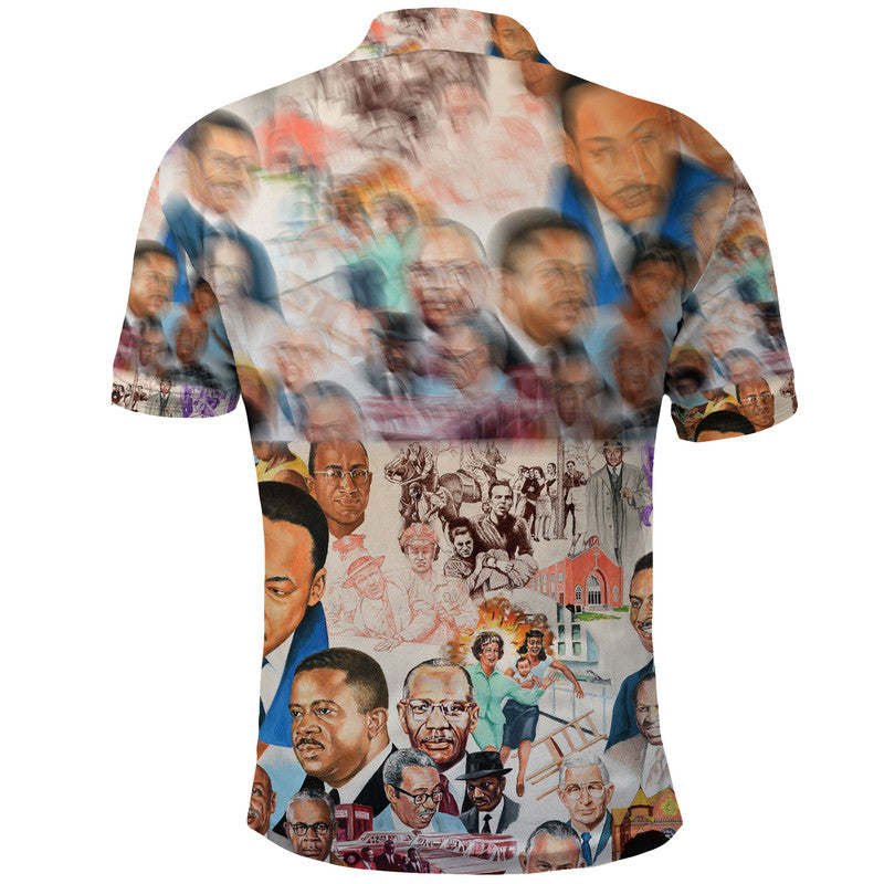 Civil Rights Leaders Polo Shirt Color Painting Style LT8 - Wonder Print Shop