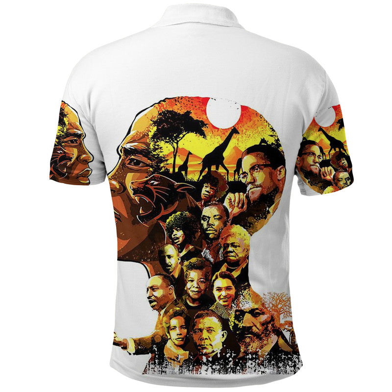 Civil Rights Leaders Polo Shirt African American Pride Art LT8 - Wonder Print Shop