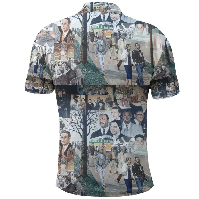 Civil Rights Leaders Polo Shirt Color Painting Style NO.1 LT8 - Wonder Print Shop