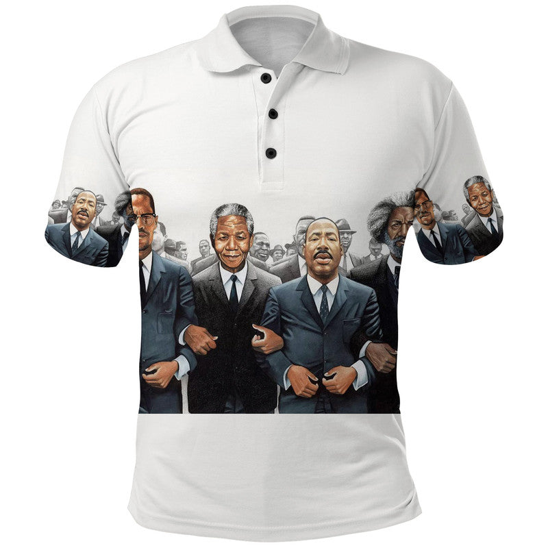 Civil Rights Male Leaders Movement Polo Shirt Simple Style LT8 - Wonder Print Shop