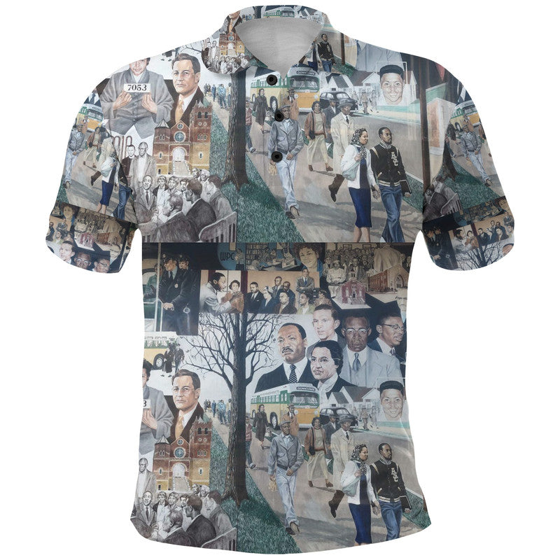 Civil Rights Leaders Polo Shirt Color Painting Style NO.1 LT8 - Wonder Print Shop