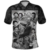 Civil Rights Leaders Polo Shirt Black White Vintage Style LT8 - Wonder Print Shop