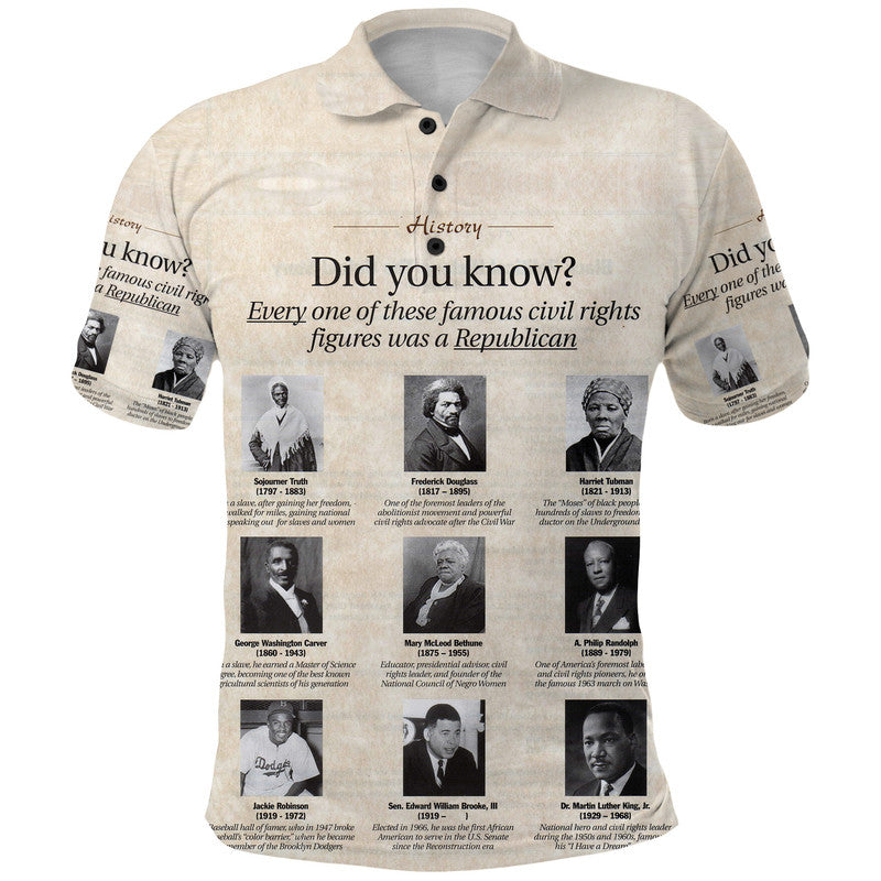 Civil Rights Leaders Polo Shirt Did You Know History Vibes LT8 - Wonder Print Shop