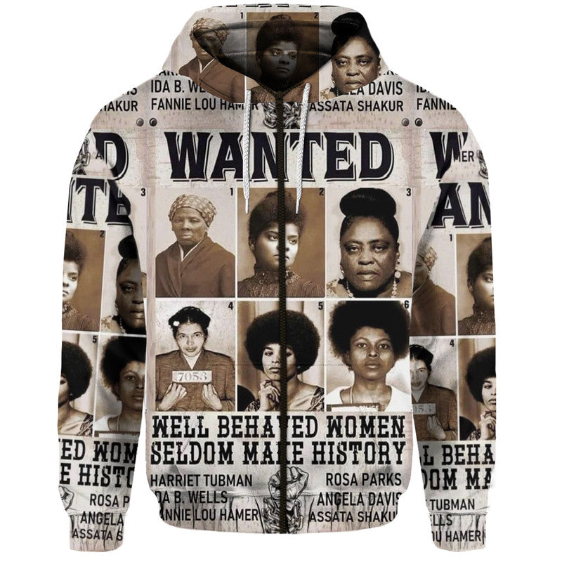 Civil Rights Female Leaders Hoodie Wanted Version LT8 - Wonder Print Shop