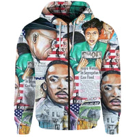 Civil Rights Leaders Hoodie Newspaper Art Version LT8 - Wonder Print Shop