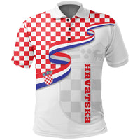 Croatia Polo Shirt, Waving Ribbon Hrvatska Golf Shirts - Wonder Print Shop