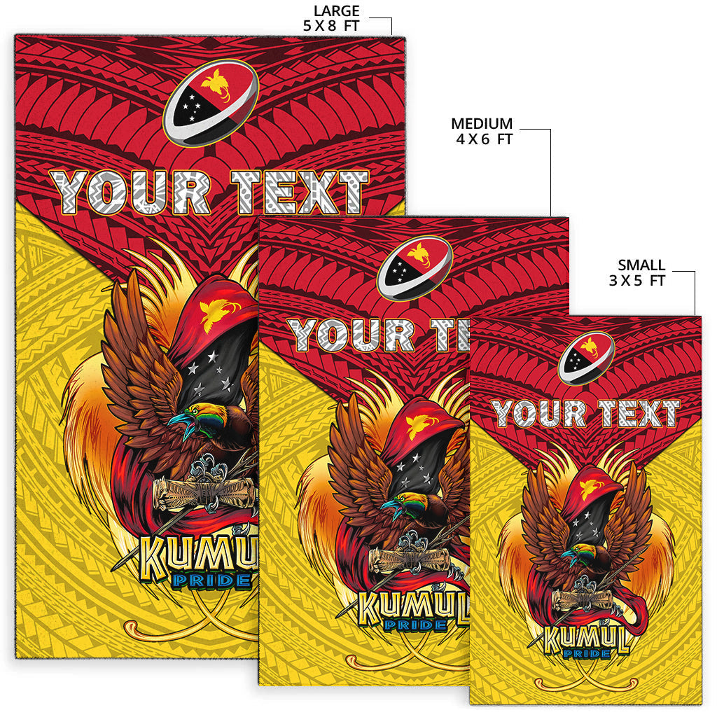 Custom Personalised Papua New Guinea Rugby Kumul Pride Area Rug LT2 - Wonder Print Shop