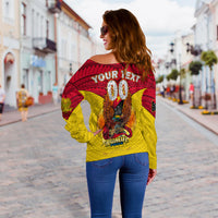 Custom Personalised Papua New Guinea Rugby Kumul Pride Women Off Shoulder Sweater LT2 - Wonder Print Shop