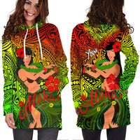 Custom Personalised Hawaii Hula Girl Reggae Hoodie Dress LT2 - Wonder Print Shop