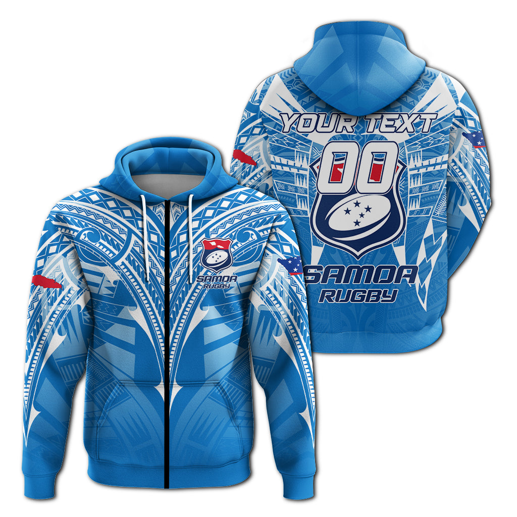 Custom Personalised Samoa Rugby Toa Samoa Blue Style Hoodie LT2 - Wonder Print Shop
