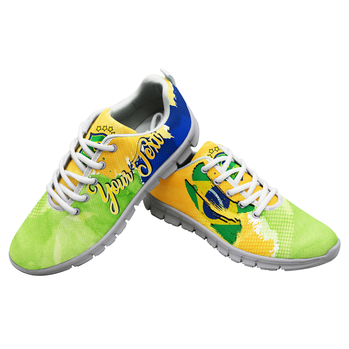 (Custom Personalised) Brazil Football World Cup 2022 Sneaker - LT2 - Wonder Print Shop