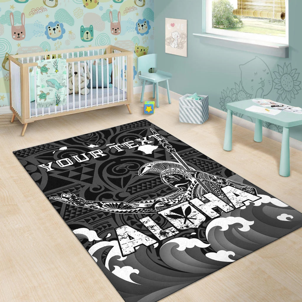 Custom Personalised Hawaii King Kamehameha Aloha Hawai'i Nei Area Rug LT2 - Wonder Print Shop