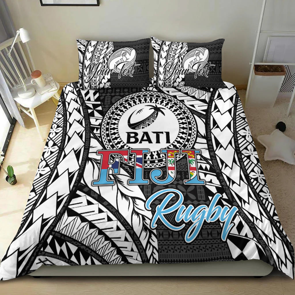Custom Personalised Fiji Rugby Bati Tapa Pattern Bedding Set LT2 - Wonder Print Shop
