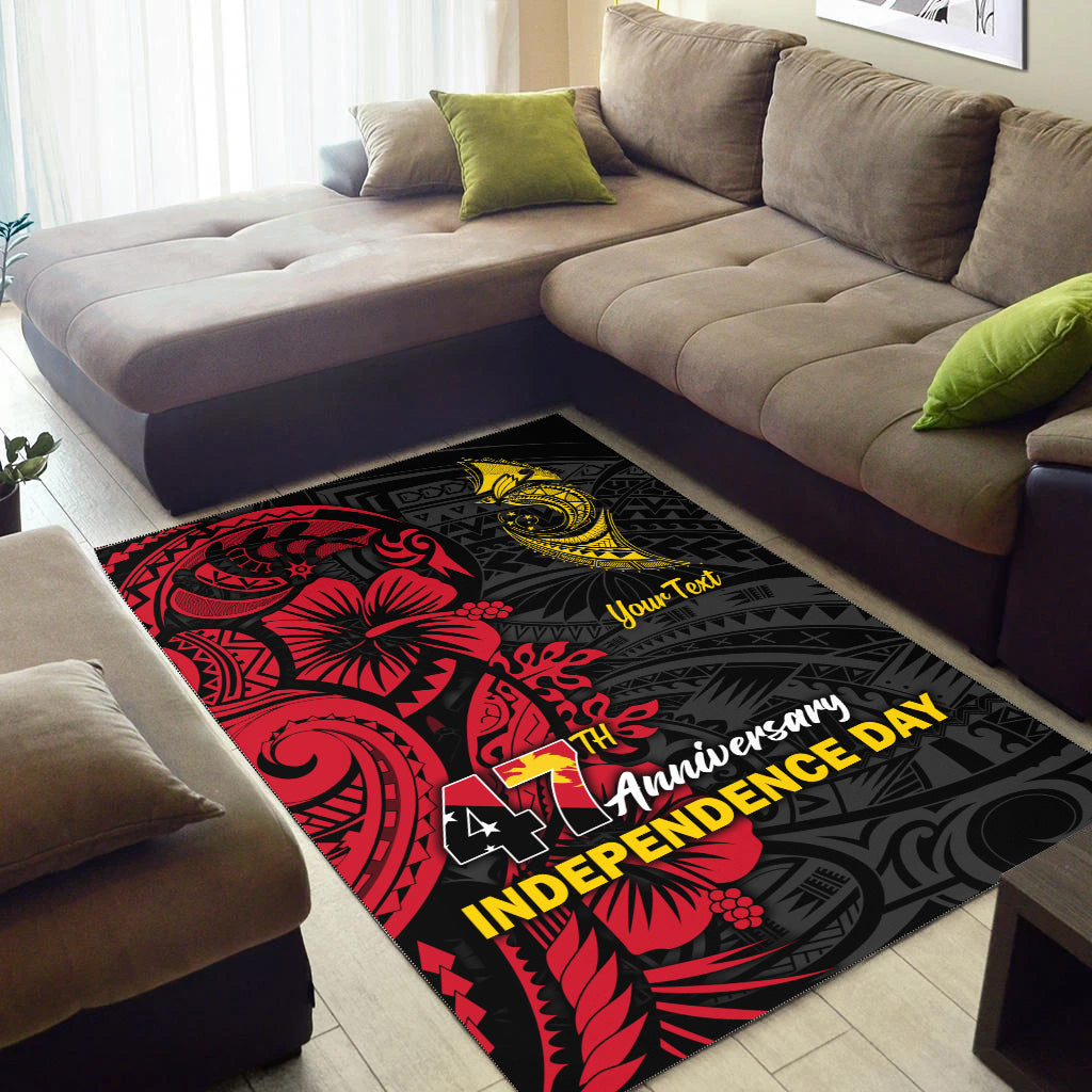 Custom Personalised Papua New Guinea 47th Independence Day Bird Of Paradise Area Rug LT2 - Wonder Print Shop
