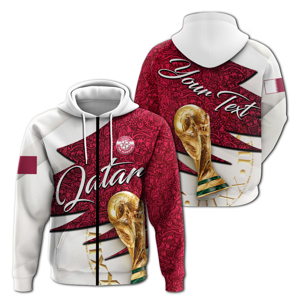 Custom Qatar Football Team Football 2022 Hoodie LT2 - Wonder Print Shop