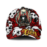 (Custom Personalised) Skull Rose King - Death Cannot Divide Us Cap - LT2