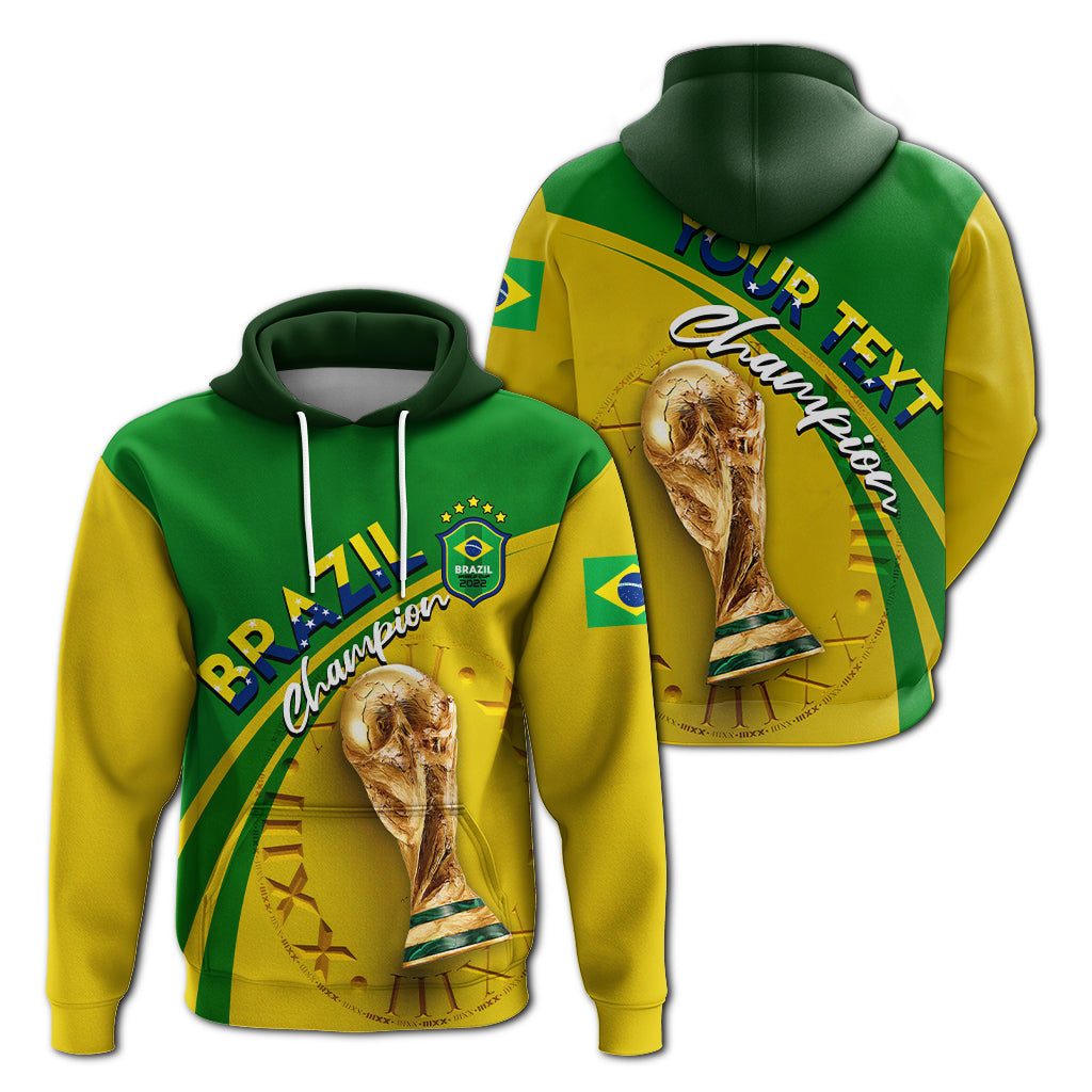 Custom Brazil Football 2022 Hoodie LT2 - Wonder Print Shop