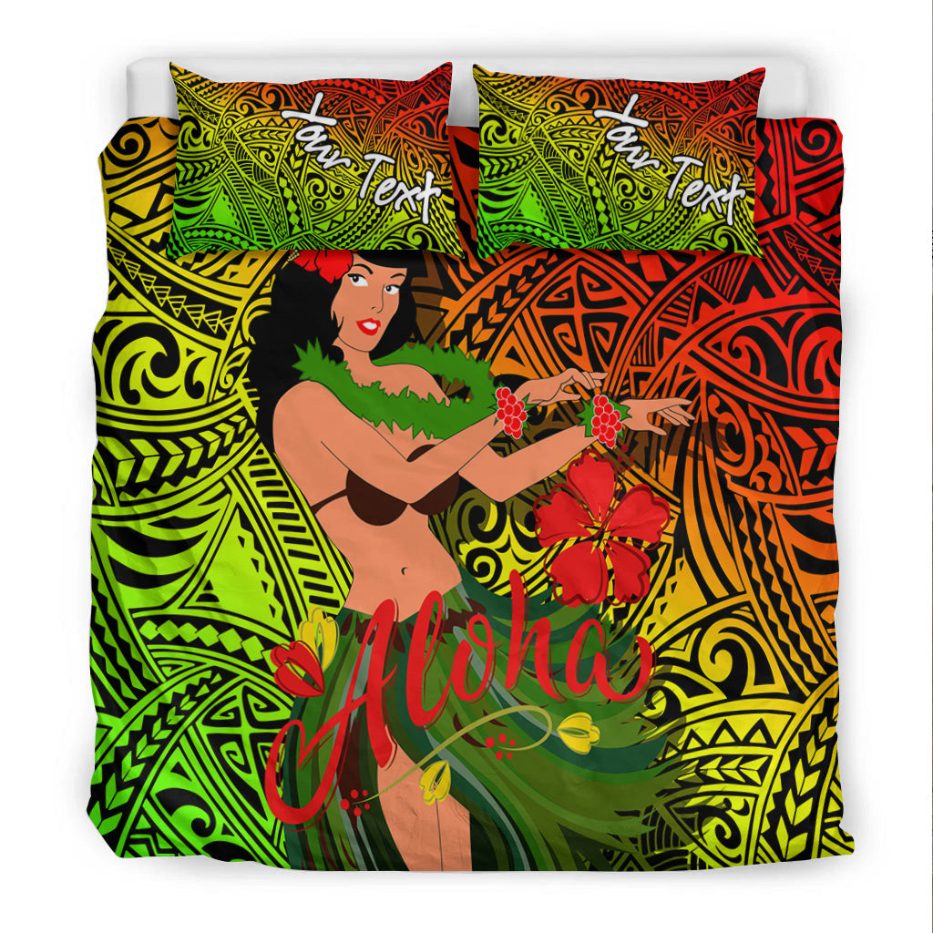 Custom Personalised Hawaii Hula Girl Reggae Bedding Set - LT2 - Wonder Print Shop