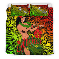 Custom Personalised Hawaii Hula Girl Reggae Bedding Set LT2 - Wonder Print Shop