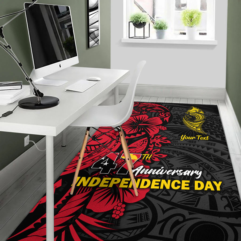 Custom Personalised Papua New Guinea 47th Independence Day Bird Of Paradise Area Rug LT2 - Wonder Print Shop