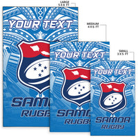 Custom Personalised Samoa Rugby Toa Samoa Blue Style Area Rug LT2 - Wonder Print Shop