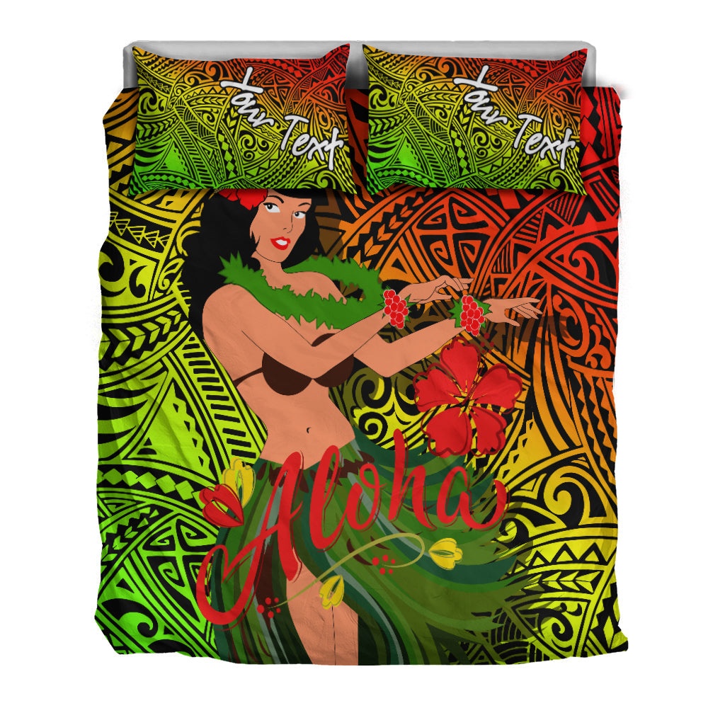 Custom Personalised Hawaii Hula Girl Reggae Bedding Set - LT2 - Wonder Print Shop