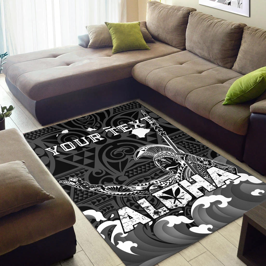 Custom Personalised Hawaii King Kamehameha Aloha Hawai'i Nei Area Rug LT2 - Wonder Print Shop