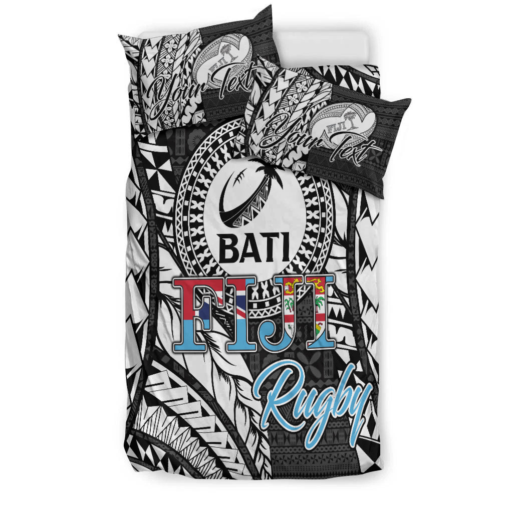 Custom Personalised Fiji Rugby Bati Tapa Pattern Bedding Set LT2 - Wonder Print Shop